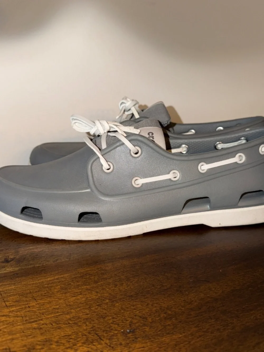 Sperry Crocs Gray/White Boat Shoes Lace-Up Round Toe Men's US 12